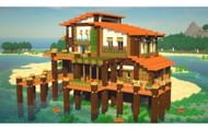 A tropical paradise makes for a beautiful place to relax. (Image via YouTube/A1MOSTADDICTED MINECRAFT)